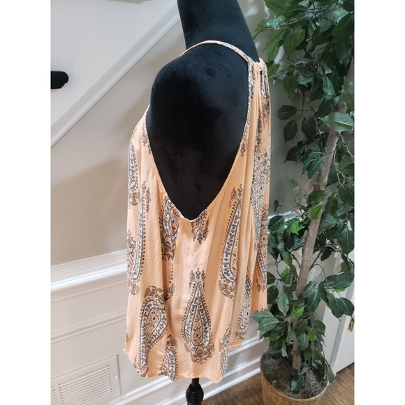 Lucky Brand Women's Peach 100% Rayon Round Neck Sleeveless Top Blouse Size L - Picture 4 of 13